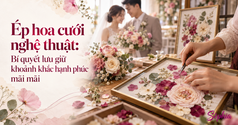 dịch vụ ép hoa cưới nghệ thuật
