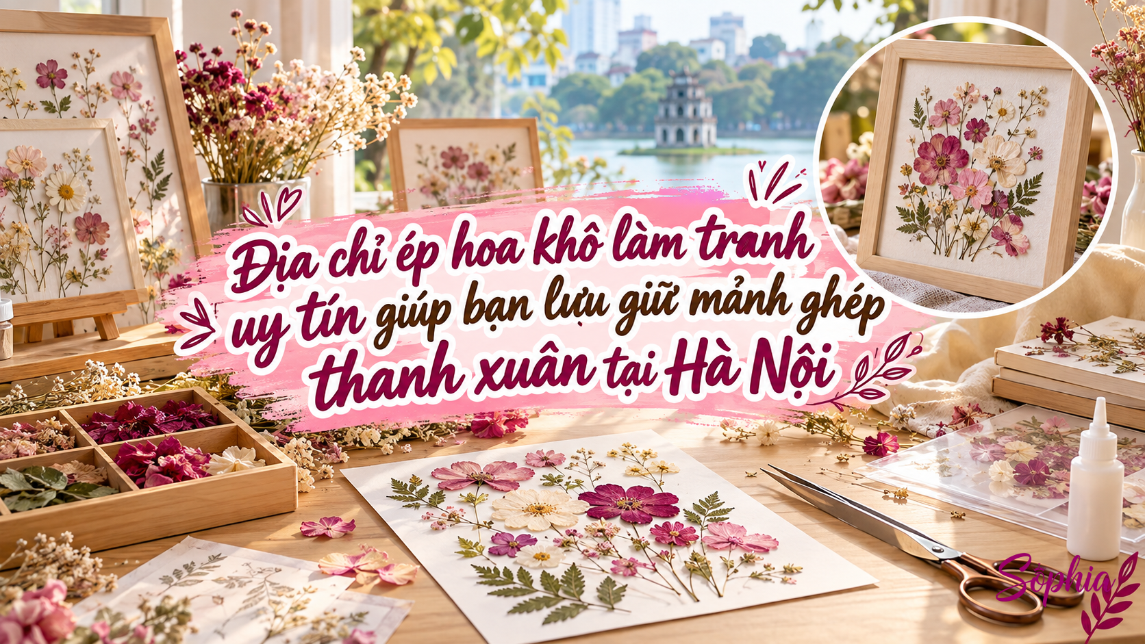 Tranh ép hoa khô nghệ thuật lưu giữ kỷ niệm